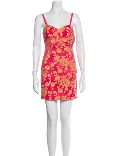 Pre-owned Cinq À Sept Floral Print Mini Dress In Pink