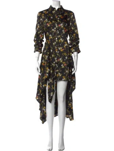 Pre-owned Cinq À Sept Floral Print Mini Dress W/ Tags In Black