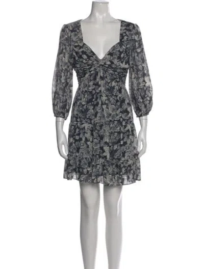 Pre-owned Cinq À Sept Floral Print Mini Dress W/ Tags In Multi