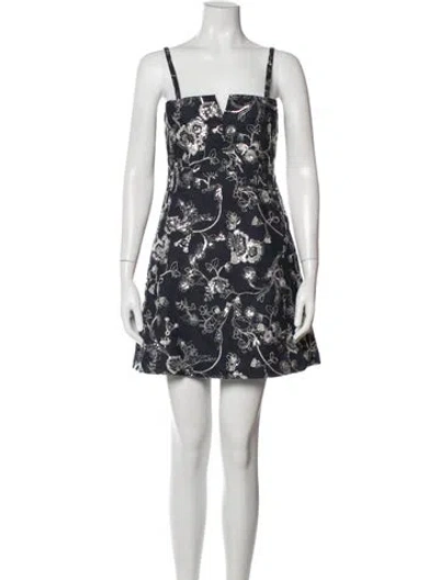 Pre-owned Cinq À Sept Floral Print Mini Dress W/ Tags In White
