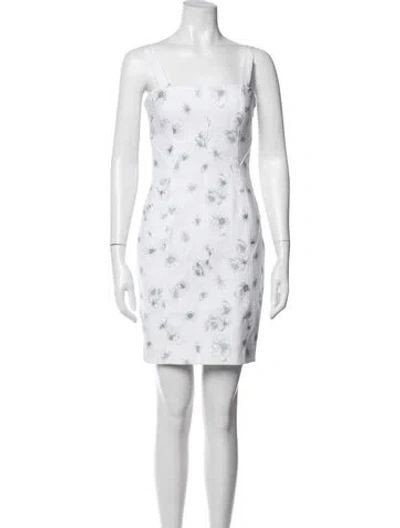 Pre-owned Cinq À Sept Floral Print Mini Dress In White