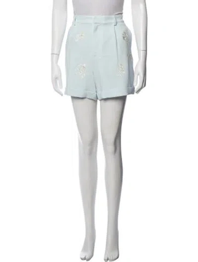 Pre-owned Cinq À Sept Floral Print Mini Shorts In White
