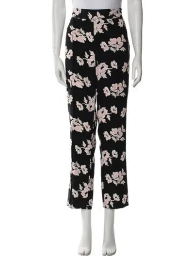 Pre-owned Cinq À Sept Floral Print Straight Leg Pants In Multi