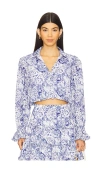 Cinq À Sept Floral Zendaya Top In Blue