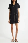 Cinq À Sept Stud-embellished Mini Dress In Black