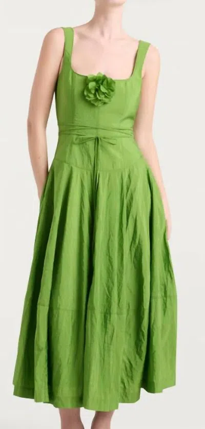 CINQ À SEPT FLOWER JOISIAN DRESS IN SALTED LIME