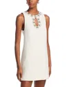Cinq À Sept Franchelle Crystal Embellished Tweed Minidress In Gardenia
