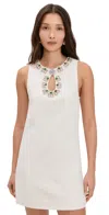 Cinq À Sept Franchelle Crystal Embellished Tweed Minidress In Gardenia