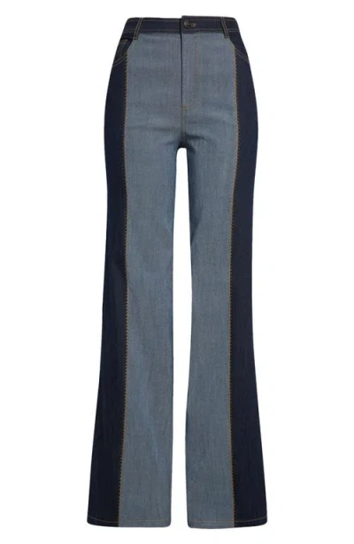 Cinq À Sept Francine Contrast Wide Leg Jeans