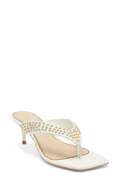 Cinq À Sept Frankie Studded Leather Thong Sandal In White