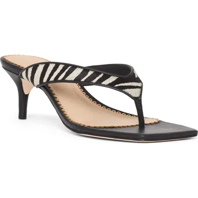 Cinq À Sept Frankie Zebra Print Calf Hair Thong Sandal In Multi