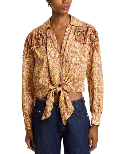Cinq À Sept Cinq A Sept Fringe Charming Paisley Shirt In Brown