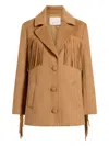 Cinq À Sept Cinq A Sept Keeley Fringe Trim Coat In Brown