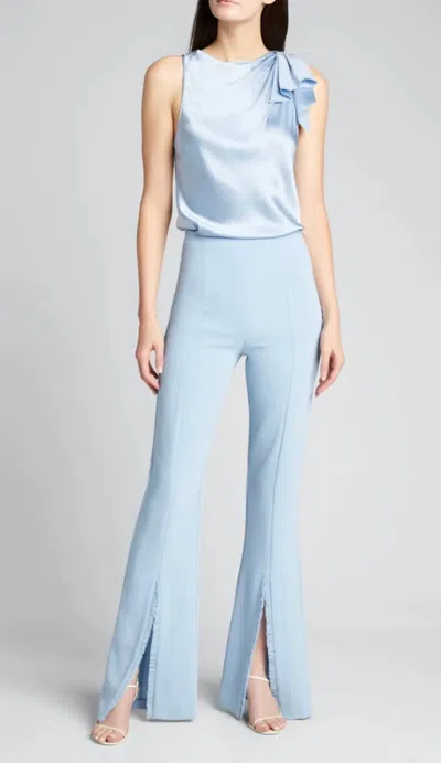 Cinq À Sept Front Slit Flare Pants In Powder Blue