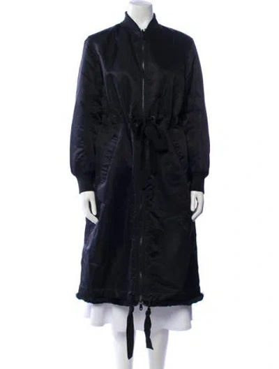 Pre-owned Cinq À Sept Fur Coat In Blue