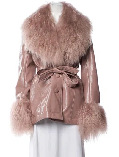 Pre-owned Cinq À Sept Fur Coat W/ Tags In Pink