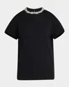 Cinq À Sept Garden Bree Crystal Short-sleeve T-shirt In Black
