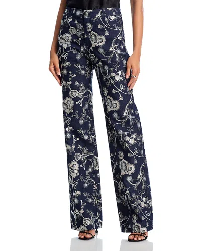Cinq À Sept Cinq A Sept Garden High Rise Embroidered Denim Nolita Jeans In Multi