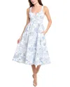 Cinq À Sept Cinq A Sept Garden Toile Notch Neck Midi Dress In White