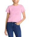 Cinq À Sept Cinq A Sept Garment Dye Logo Shrunken Tee In Carnation