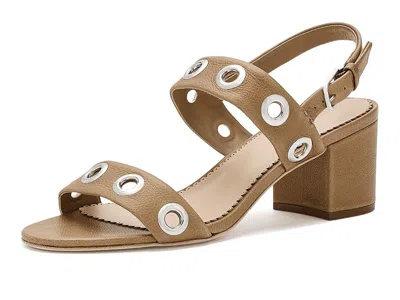 Cinq À Sept Gemma Grommets Block Heel Sandals In Brown