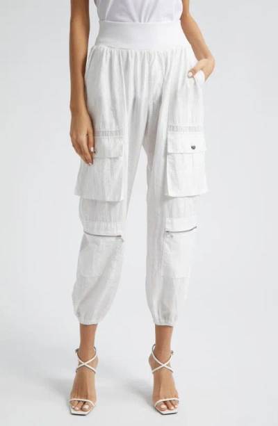 Cinq À Sept Genevive High Waist Crop Cargo Pants In White