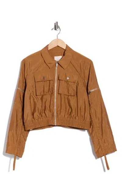 Cinq À Sept Genevive Ruched Sleeve Jacket In Brown