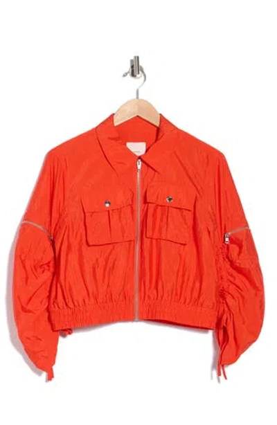 Cinq À Sept Genevive Ruched Sleeve Jacket In Orange