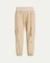 Cinq À Sept Genevive Satin Cargo Jogger Pants In Neutral