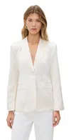 Cinq À Sept Georgia Satin Stripe Cheyenne Blazer Ivory In White