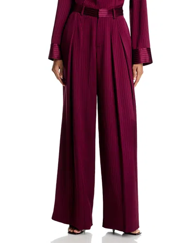 Cinq À Sept Cinq A Sept Georgia Satin Stripe Pants In Burgundy