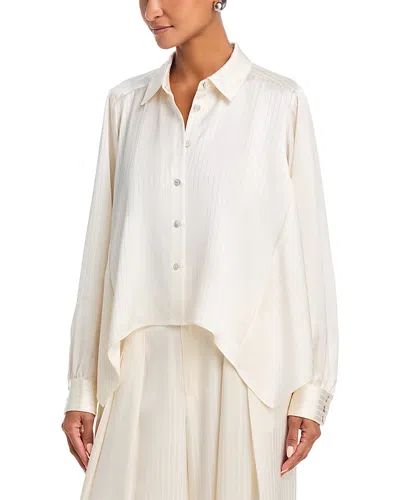 Cinq À Sept Cinq A Sept Georgia Satin Stripe Top In White