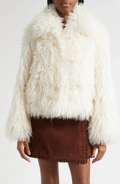 Cinq À Sept Cinq A Sept Geraldine Faux Curly Fur Coat In Neutral