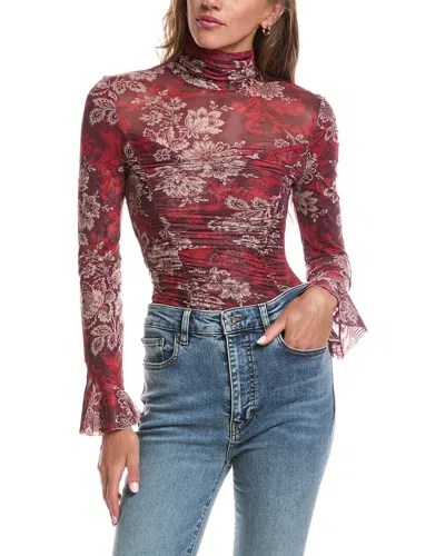 Cinq À Sept Gilded Paisley Lucy Top In Burgundy