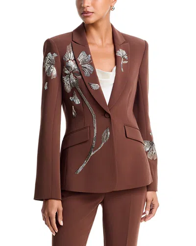 Cinq À Sept Cinq A Sept Gilded Peony Beaded Cheyenne Blazer In Brown
