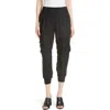 Cinq À Sept Giles Cupro Crop Cargo Joggers In Black