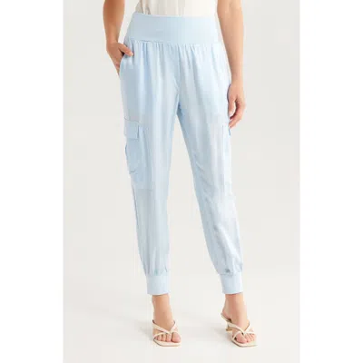Cinq À Sept Giles Cupro Crop Cargo Joggers In Blue