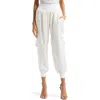 Cinq À Sept Giles Cupro Crop Cargo Joggers In White