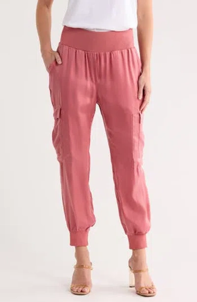 Cinq À Sept Giles Cupro Crop Cargo Joggers In Pink