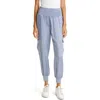 Cinq À Sept Giles Cupro Crop Cargo Joggers In Blue