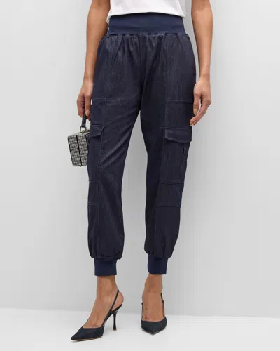 Cinq À Sept Giles Denim Jogger Trousers In Raw Indigo