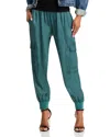 Cinq À Sept Giles Tapered Cargo Track Pants In Green Onyx