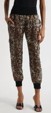 Cinq À Sept Giles Leopard Print Cargo Joggers In Animal Print