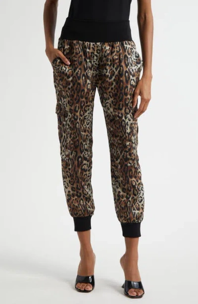 CINQ À SEPT CINQ À SEPT GILES LEOPARD PRINT CARGO JOGGERS
