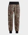 Cinq À Sept Giles Leopard-print Pants In Blacksahara