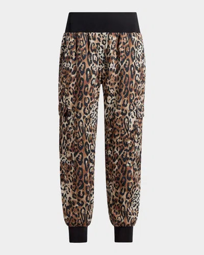 Cinq À Sept Giles Leopard-print Pants In Black/sahara