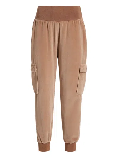 Cinq À Sept Giles Velour Track Pants In Brown