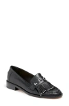 Cinq À Sept Gina Hardware Kiltie Loafer In Black