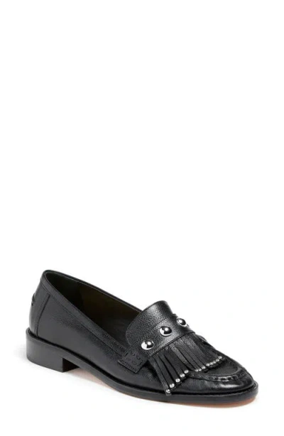 Cinq À Sept Gina Hardware Kiltie Loafer In Black