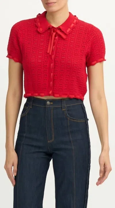 Cinq À Sept Ginevra Cardigan In Red Sapphire In Multi